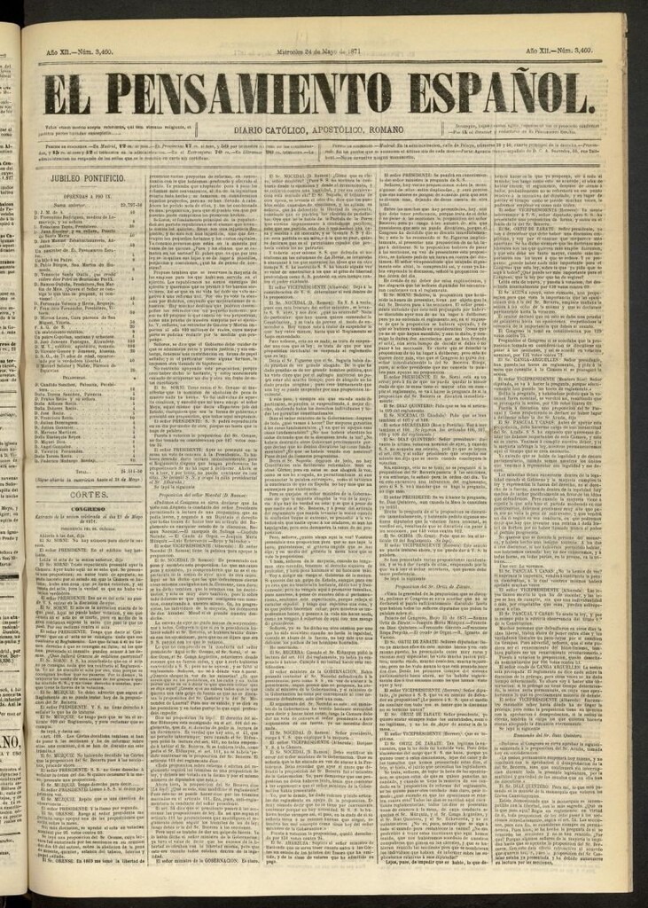 Miniatura de El Pensamiento Español del 24 de mayo de 1871, nº 3460
