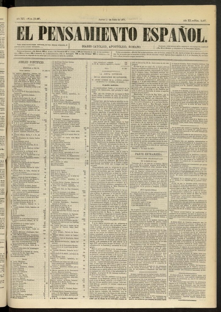 Miniatura de El Pensamiento Español del 1 de junio de 1871, nº 3467