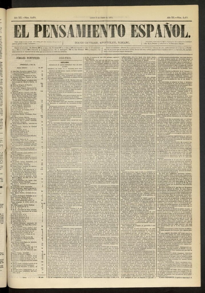 Miniatura de El Pensamiento Español del 5 de junio de 1871, nº 3470