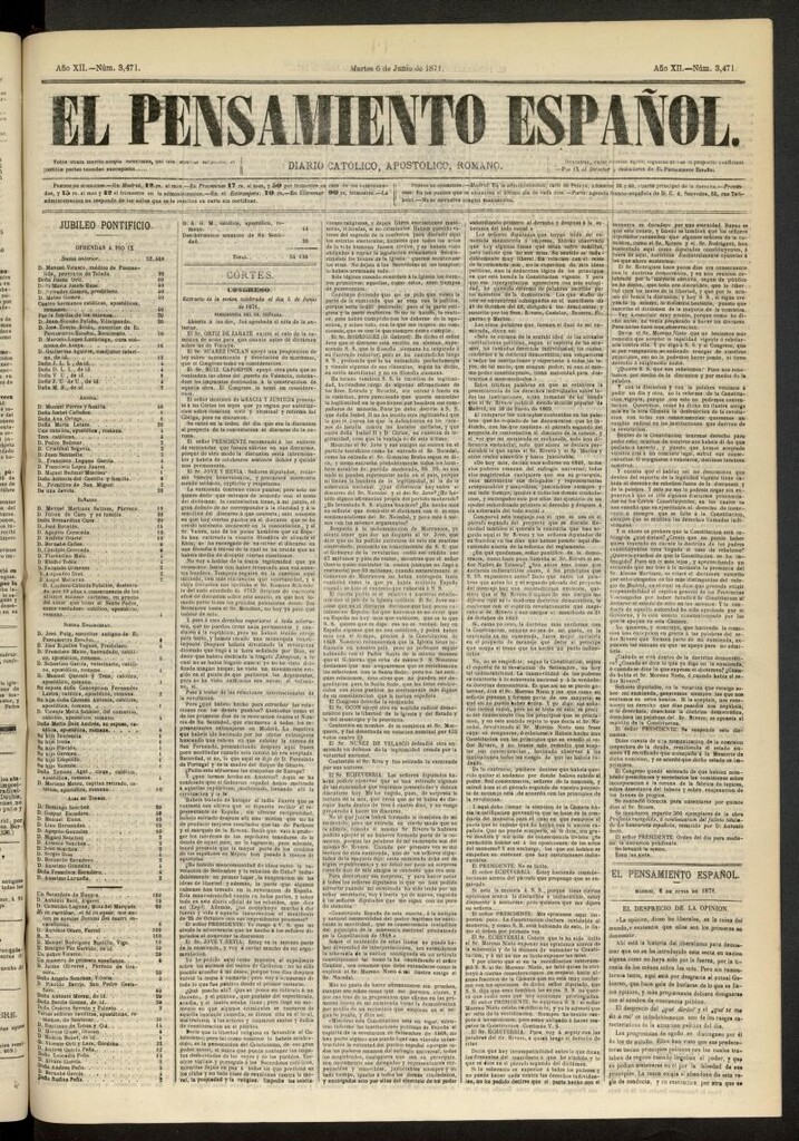 Miniatura de El Pensamiento Español del 6 de junio de 1871, nº 3471