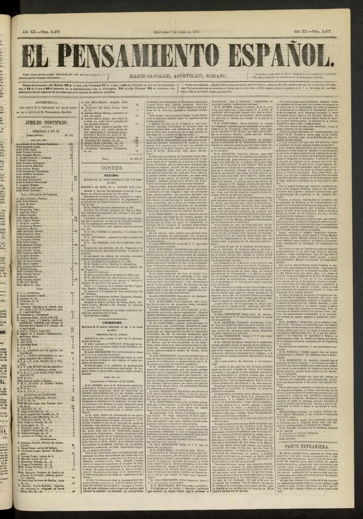 Miniatura de El Pensamiento Español del 7 de junio de 1871, nº 3472