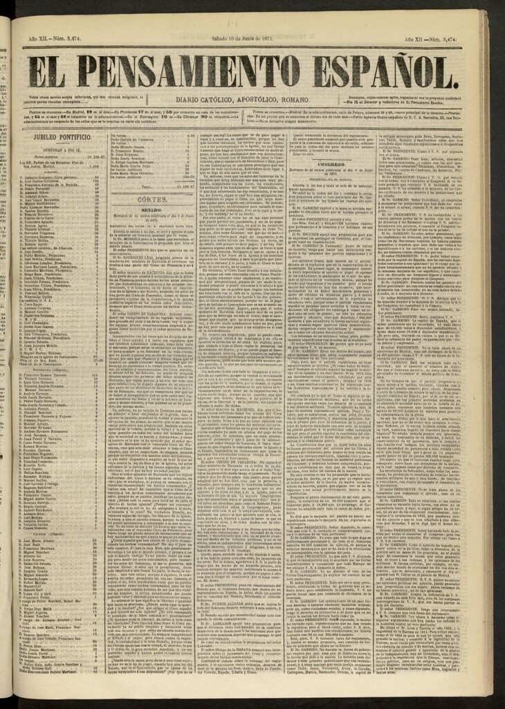 Miniatura de El Pensamiento Español del 10 de junio de 1871, nº 3474