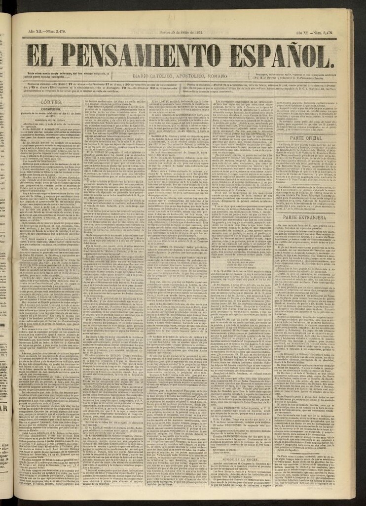 Miniatura de El Pensamiento Español del 15 de junio de 1871, nº 3478