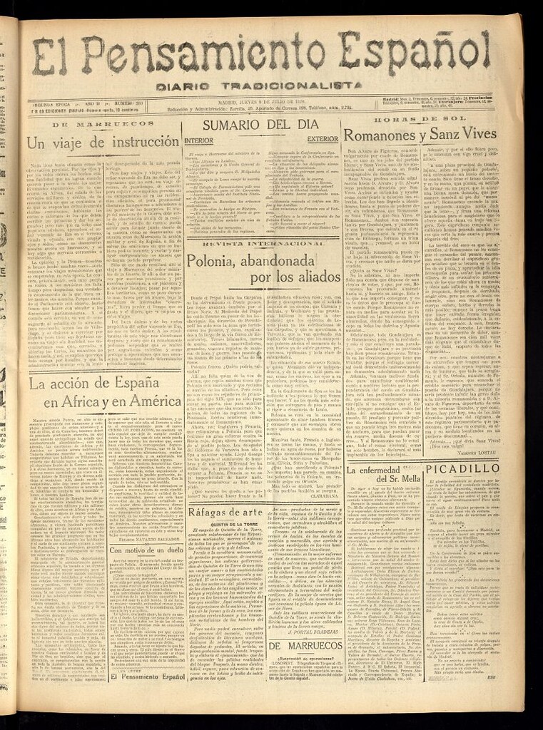 Miniatura de El Pensamiento Español del 8 de julio de 1920, nº 260