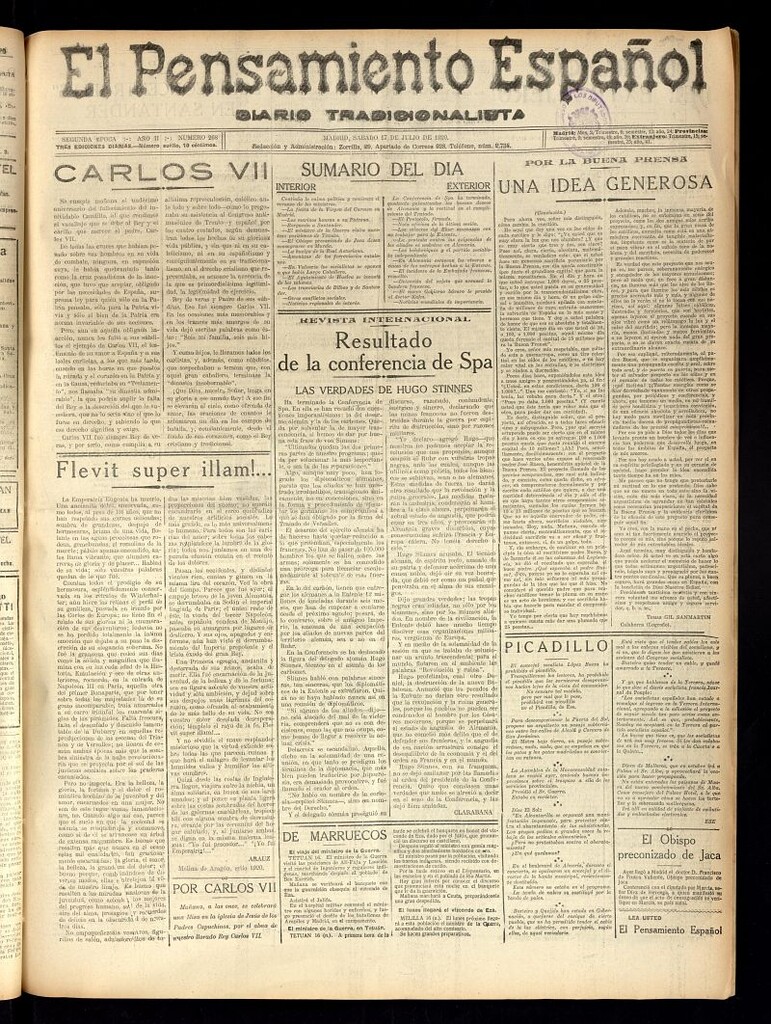 Miniatura de El Pensamiento Español del 17 de julio de 1920, nº 268