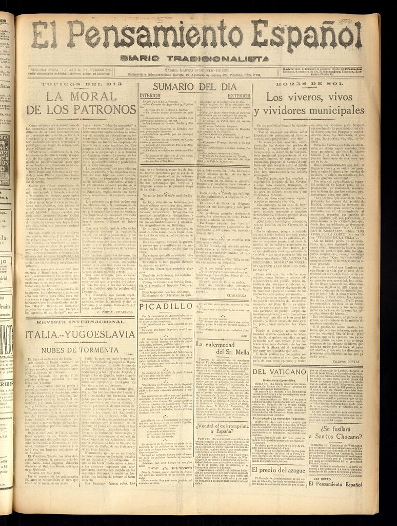 Miniatura de El Pensamiento Español del 20 de julio de 1920, nº 270