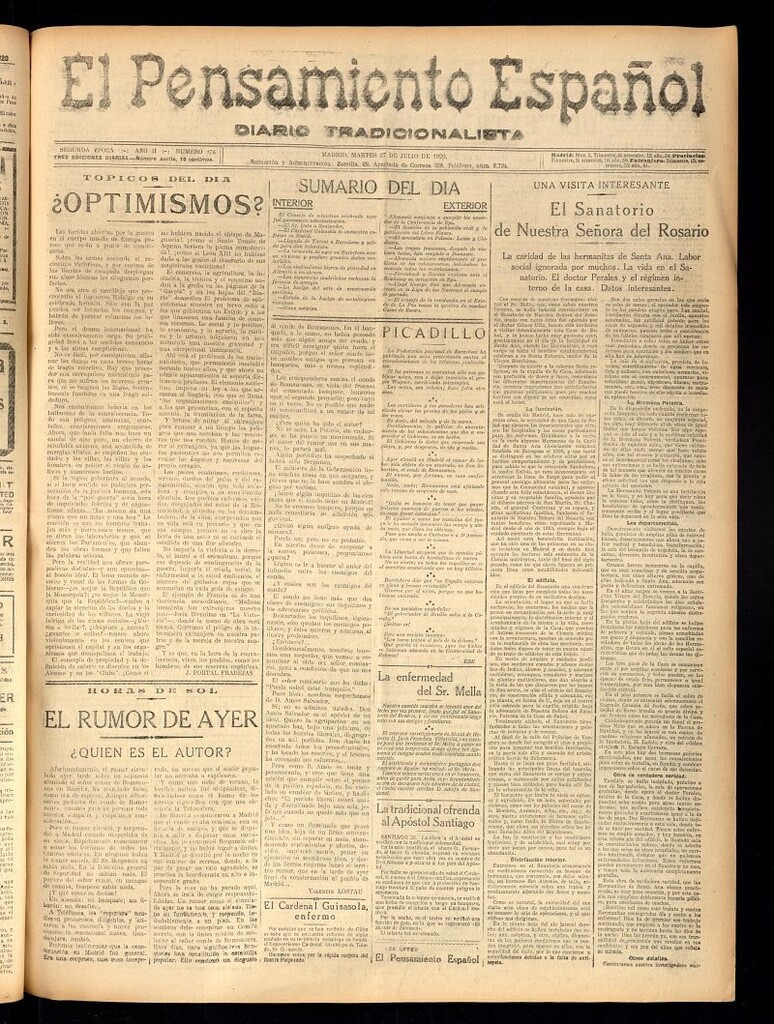 Miniatura de El Pensamiento Españo del 27 de julio de 1920, nº 276