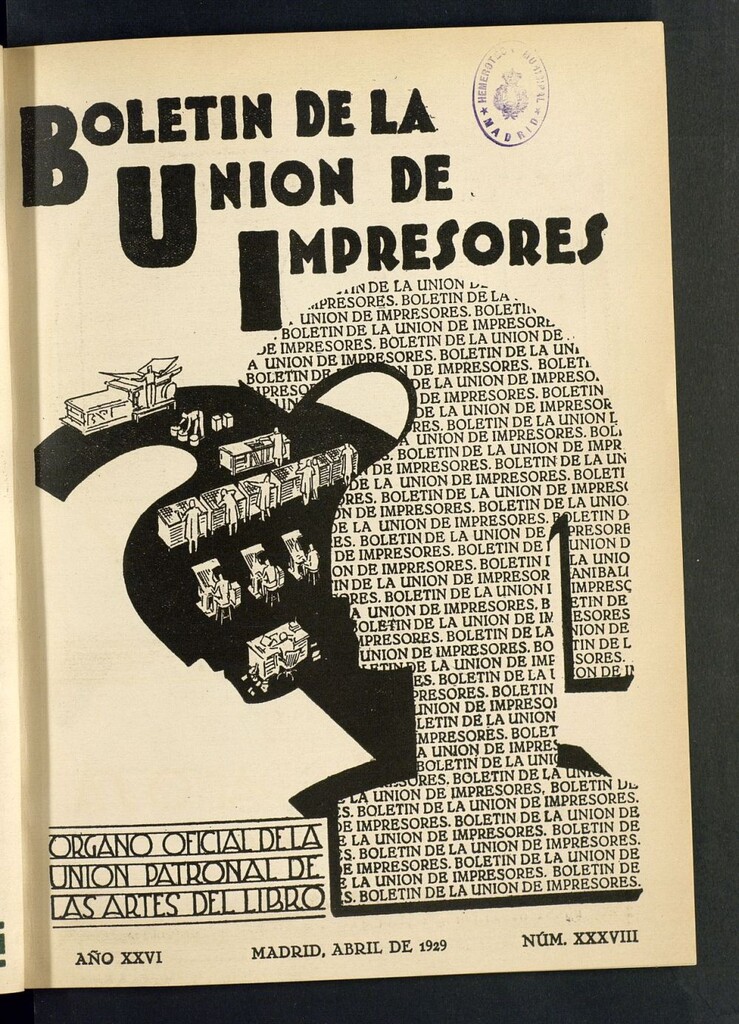 Miniatura de Boletín de la unión de impresores de abril de 1929