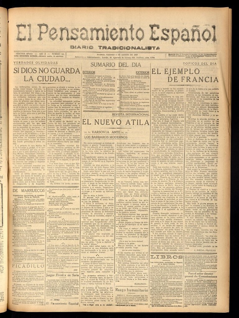 Miniatura de El Pensamiento Español del 6 de agosto de 1920, nº 285