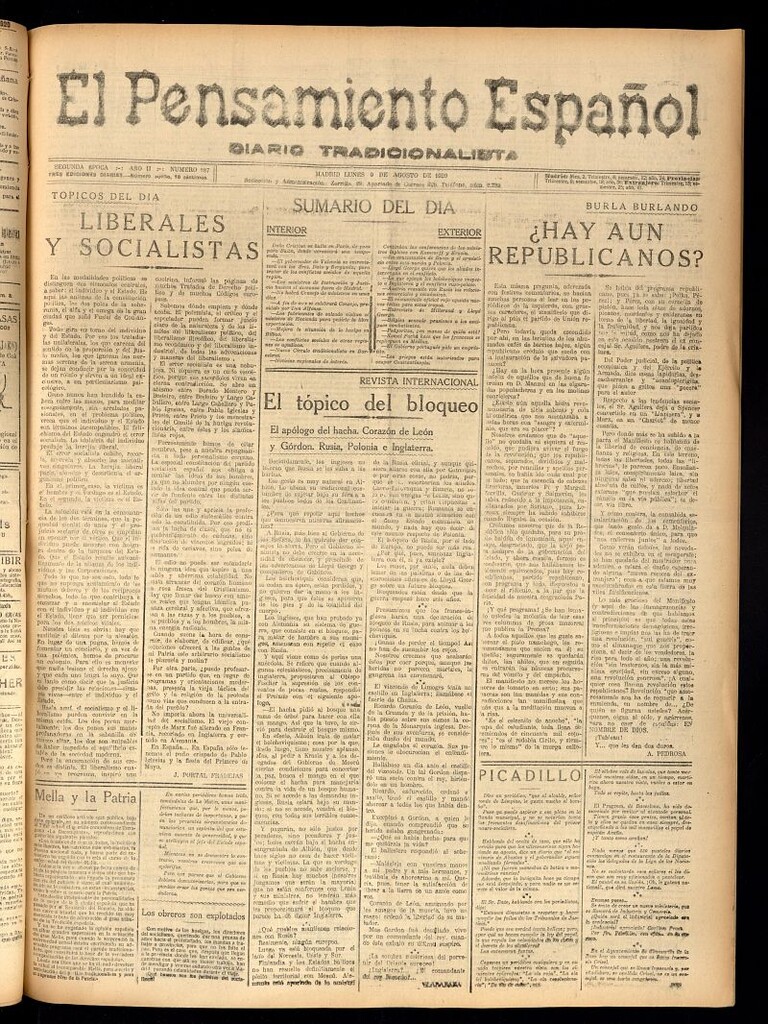 Miniatura de El Pensamiento Español del 9 de agosto de 1920, nº 287