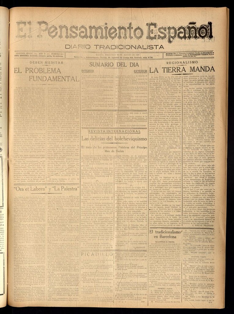 Miniatura de El Pensamiento Español del 18 de agosto de 1920, nº 295