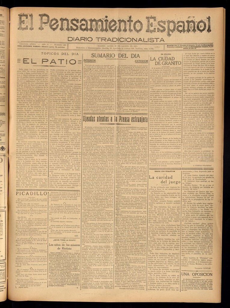 Miniatura de El Pensamiento Español del 23 de agosto de 1920, nº 298
