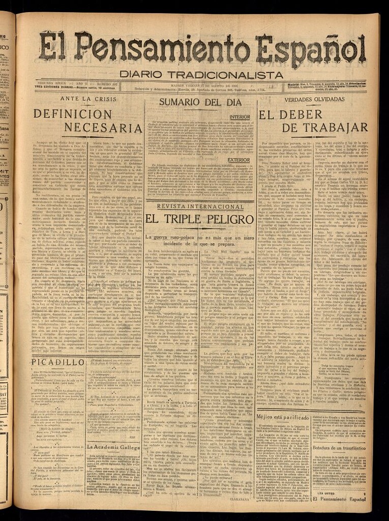 Miniatura de El Pensamiento Español del 27 de agosto de 1920, nº 302