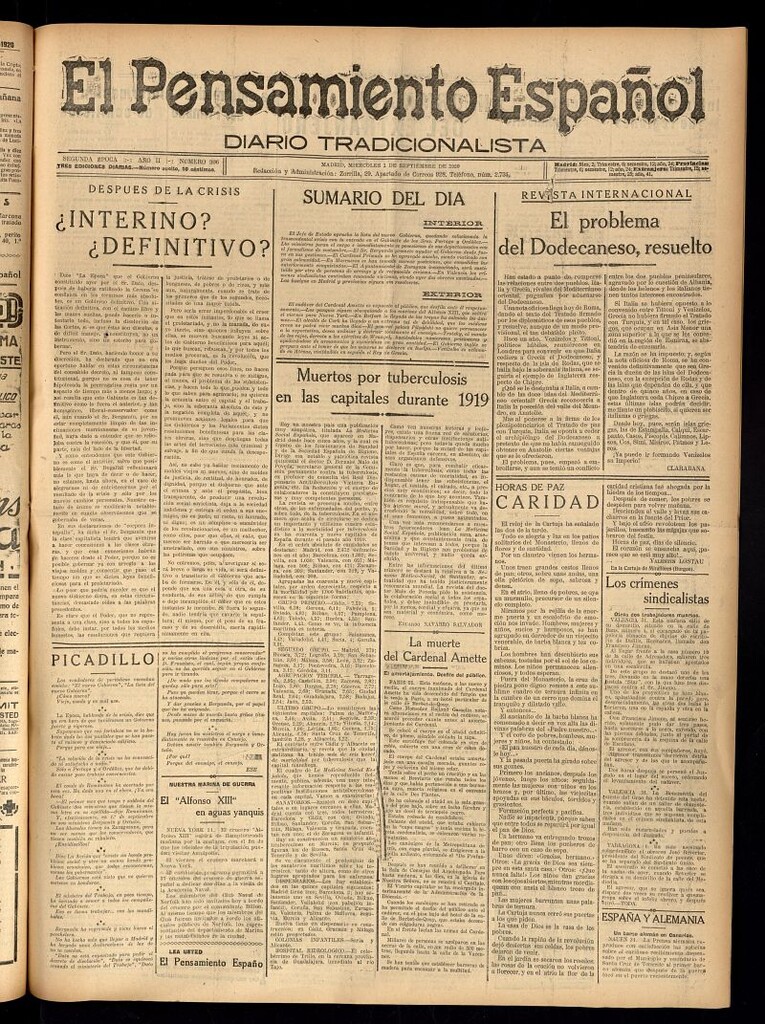 Miniatura de El Pensamiento Español del 1 de septiembre de 1920, nº 306