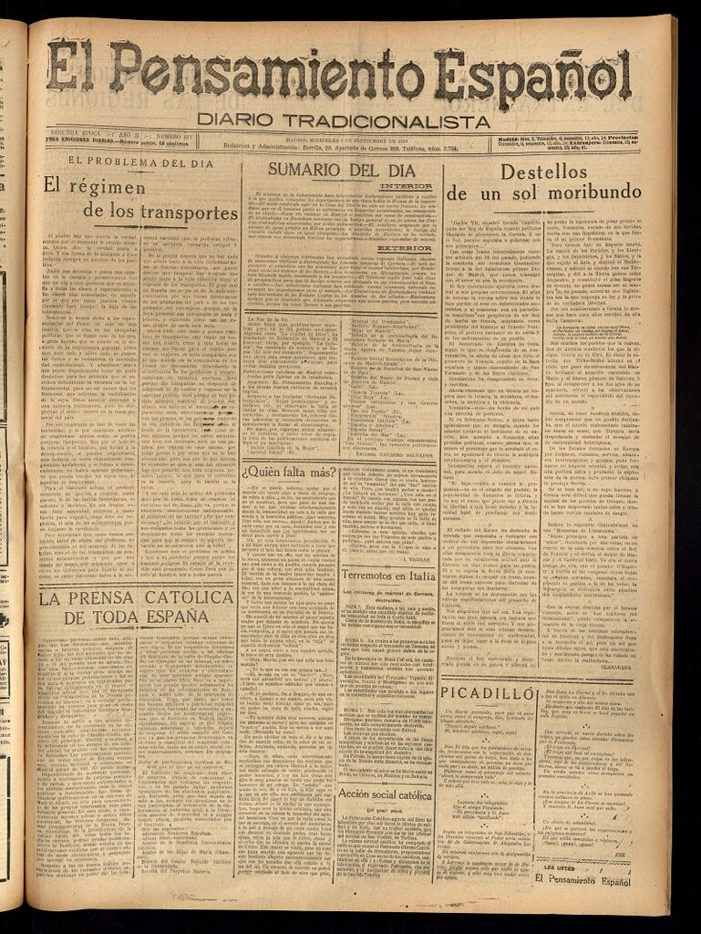 Miniatura de El Pensamiento Español del 8 de septiembre de 1920, nº 311