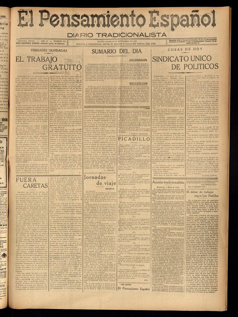 Miniatura de El Pensamiento Español del 13 de septiembre de 1920, nº 315