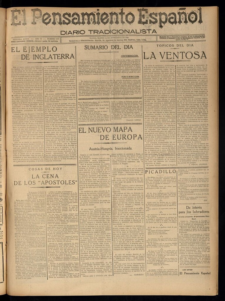 Miniatura de El Pensamiento Español del 14 de septiembre de 1920, nº 316