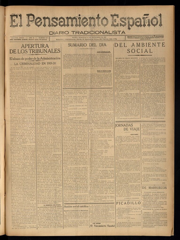 Miniatura de El Pensamiento Español del 15 de septiembre de 1920, nº 317