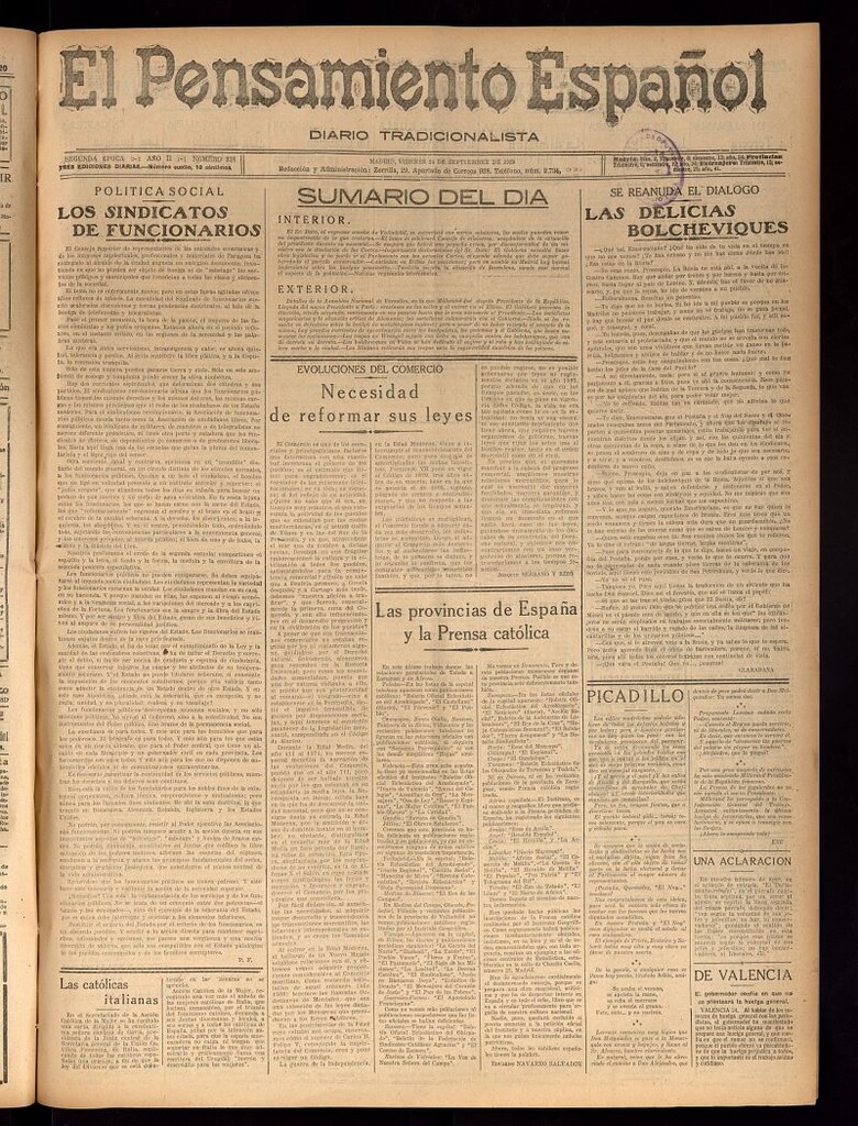 Miniatura de El Pensamiento Español del 24 de septiembre de 1920, nº 324