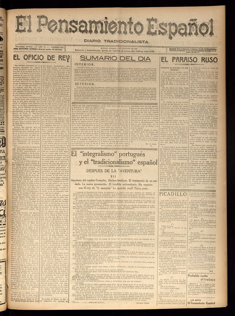 Miniatura de El Pensamiento Español del 9 de octubre de 1920, nº 339