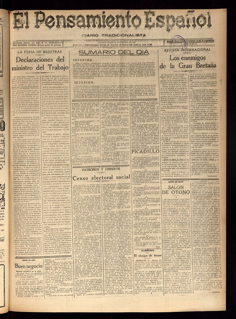 Miniatura de El Pensamiento Español del 22 de octubre de 1920, nº 350