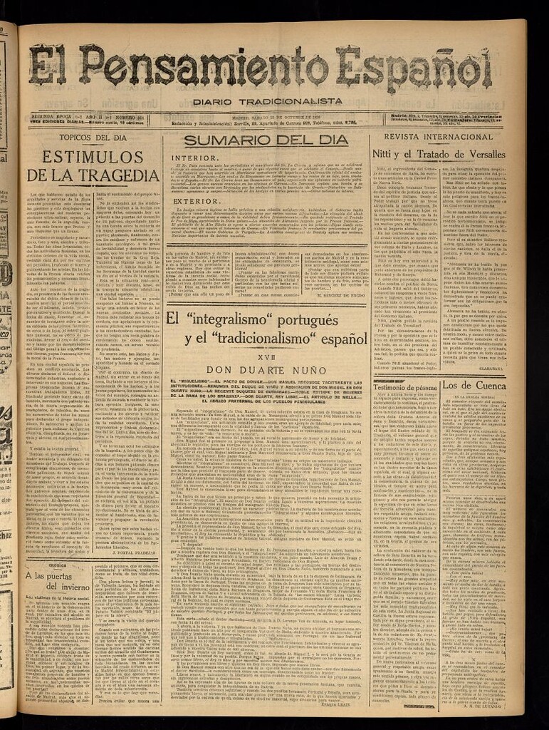 Miniatura de El Pensamiento Español del 23 de octubre de 1920, nº 351