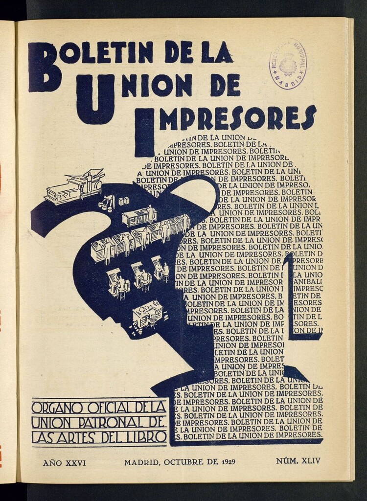 Miniatura de Boletín de la unión de impresores de octubre de 1929