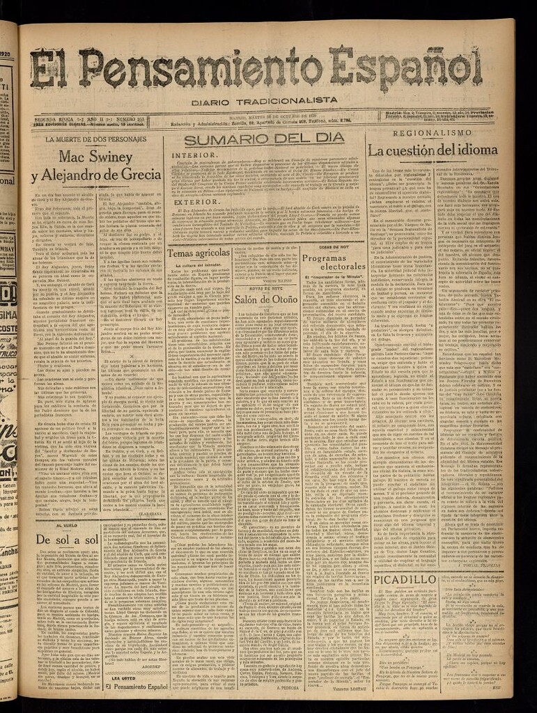 Miniatura de El Pensamiento Español del 26 de octubre de 1920, nº 353
