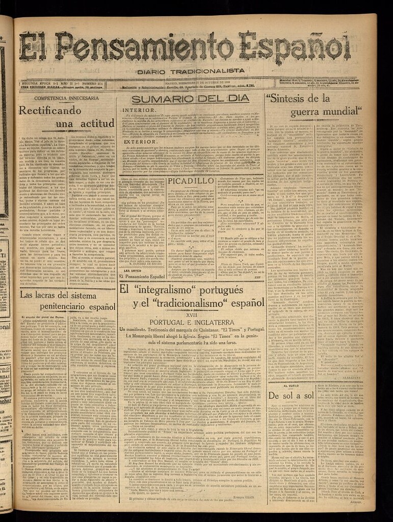 Miniatura de El Pensamiento Español del 27 de octubre de 1920, nº 354