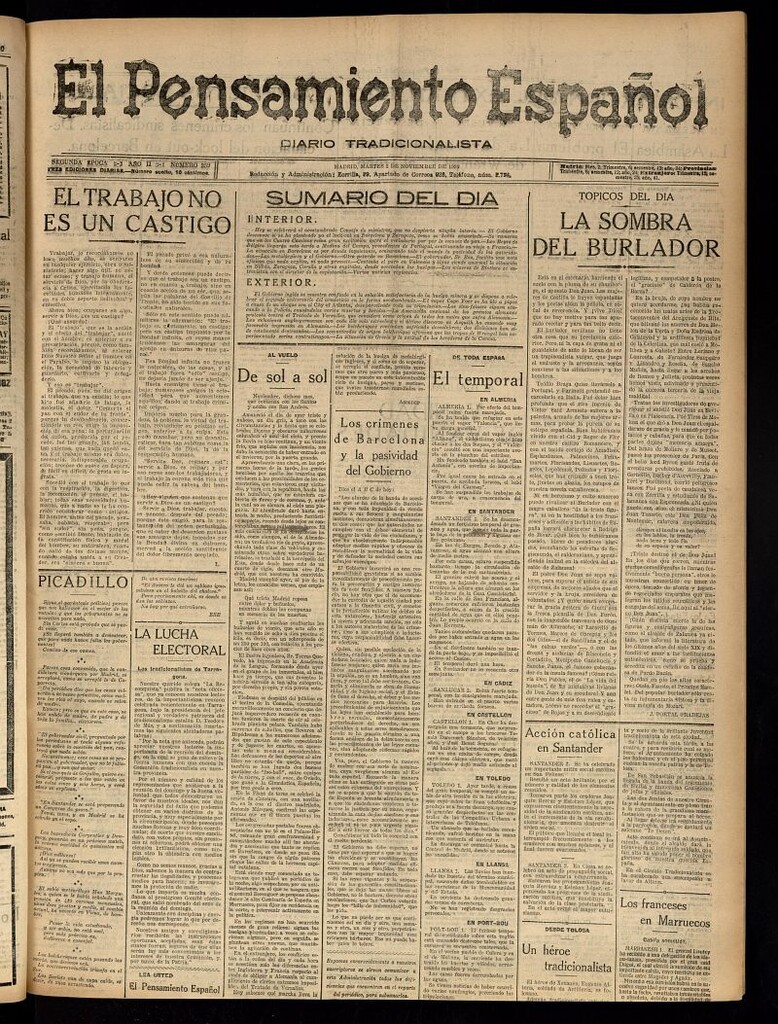 Miniatura de El Pensamiento Español del 2 de noviembre de 1920, nº 359