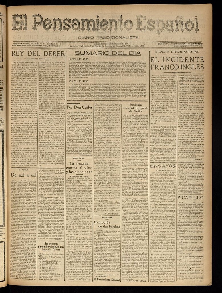 Miniatura de El Pensamiento Español 4 de noviembre de 1920, nº 361