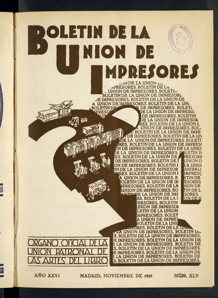 Miniatura de Boletín de la unión de impresores de noviembre de 1929