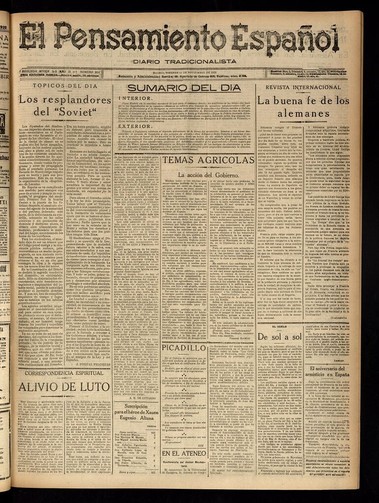 Miniatura de El Pensamiento Español del 12 de noviembre de 1920, nº 368