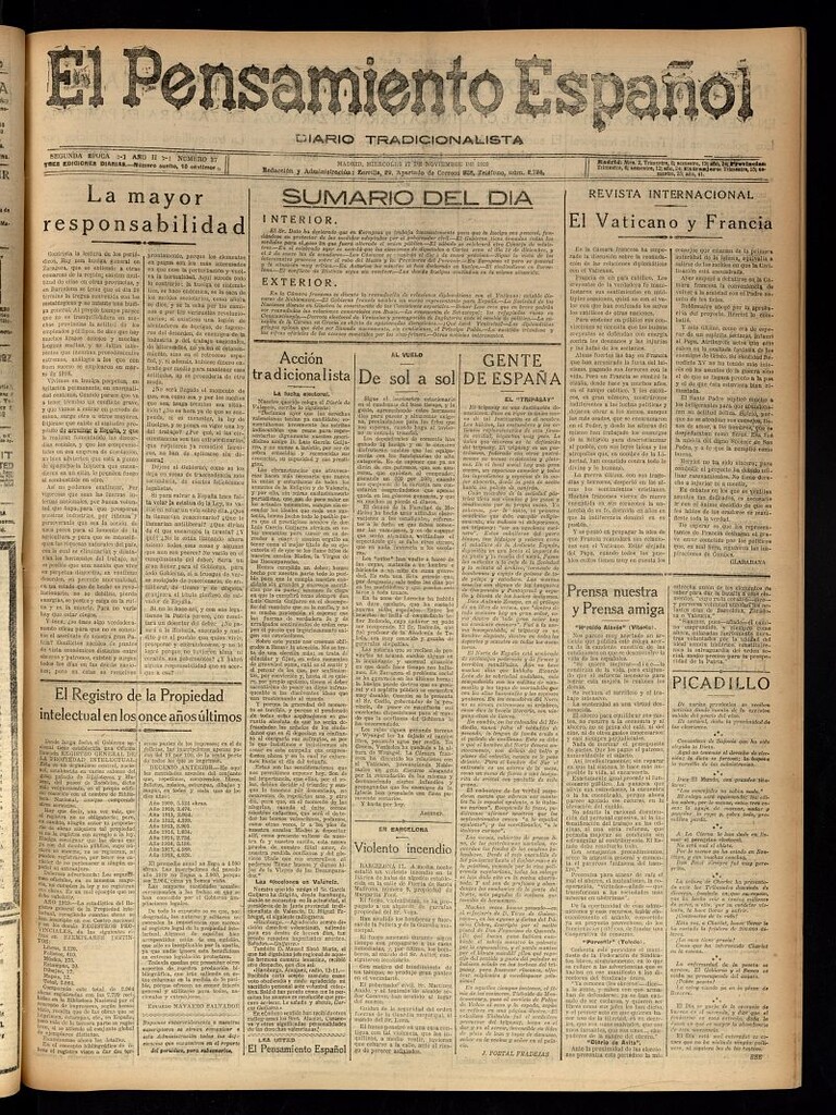 Miniatura de El Pensamiento Español del 17 de noviembre de 1920, nº 37 [sic]