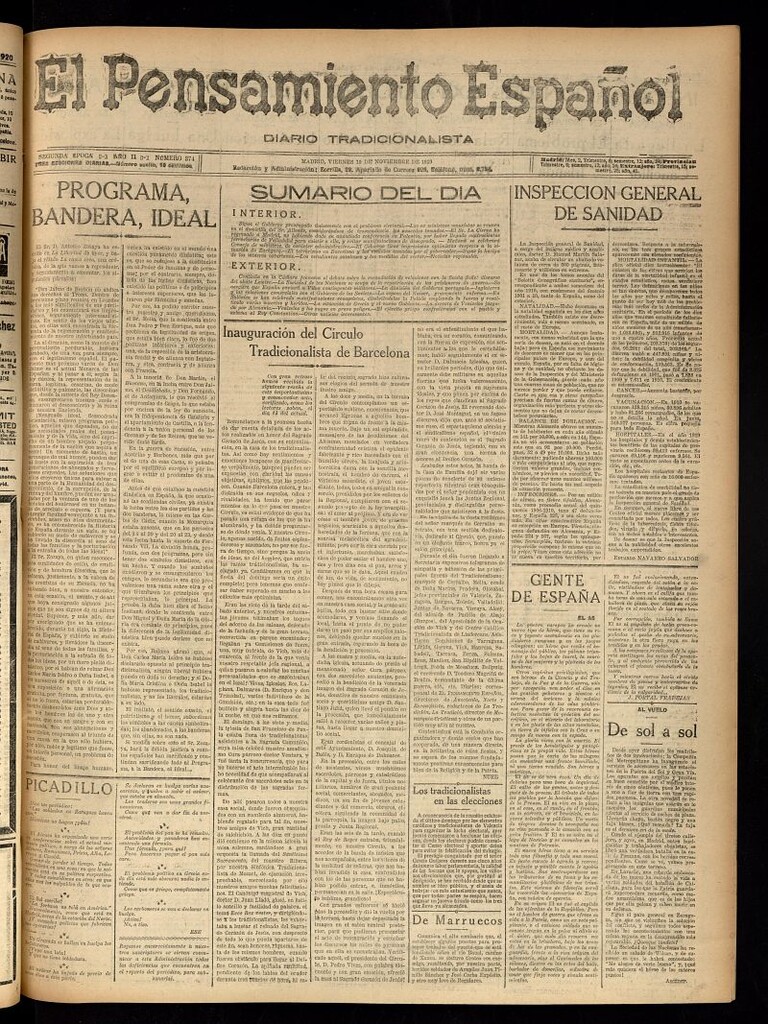 Miniatura de El Pensamiento Español del 19 de noviembre de 1920, nº 374