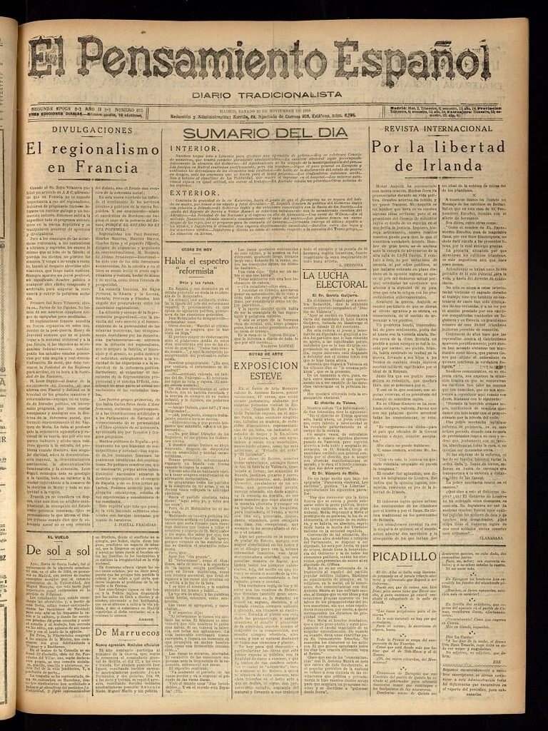 Miniatura de El Pensamiento Español del 20 de noviembre de 1920, nº 375