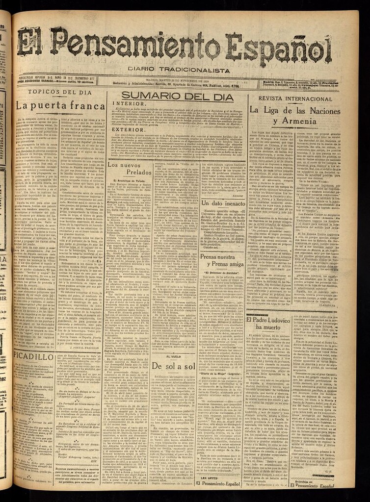 Miniatura de El Pensamiento Español del 23 de noviembre de 1920, nº 377