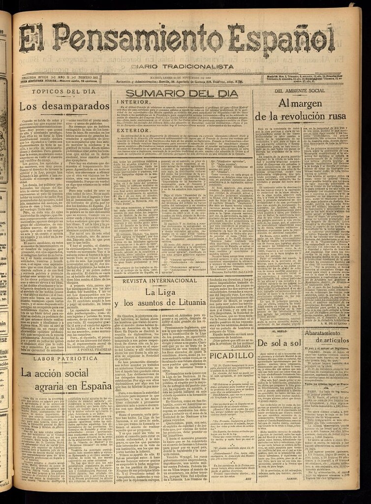 Miniatura de El Pensamiento Español del 29 de noviembre de 1920, nº 382