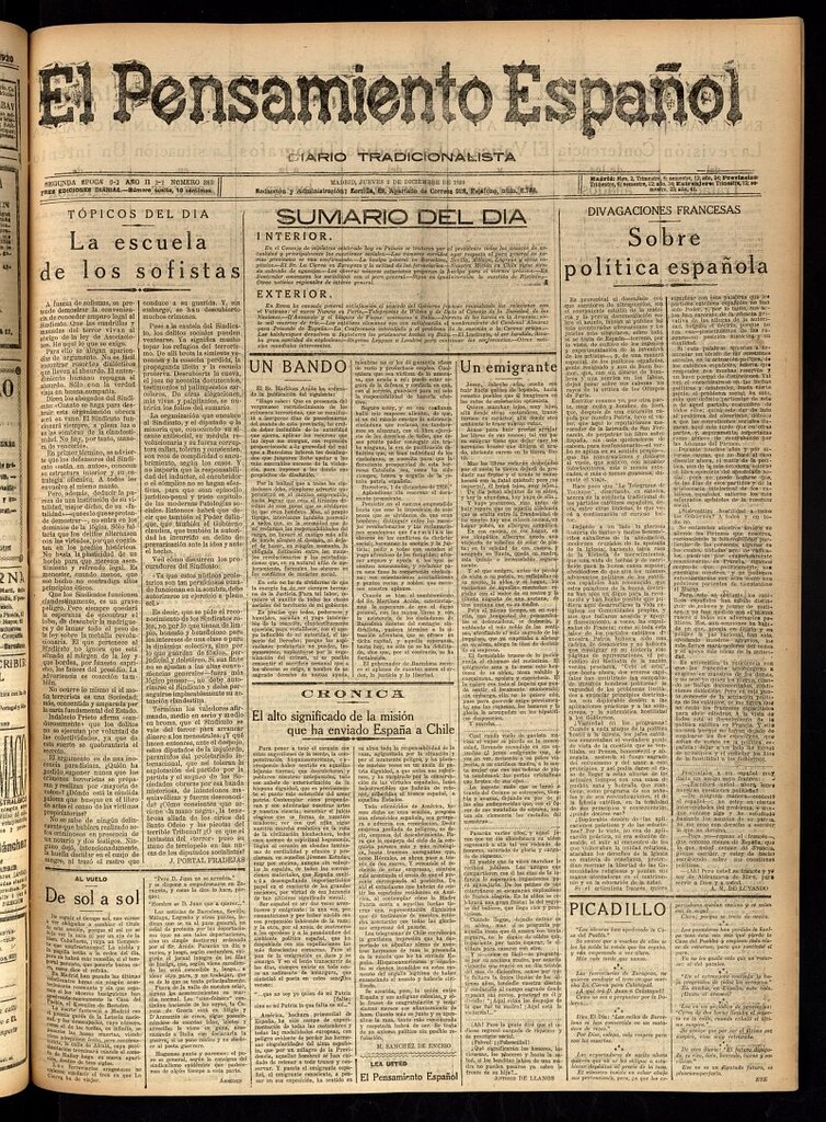 Miniatura de El Pensamiento Español del 2 de diciembre de 1920, nº 385