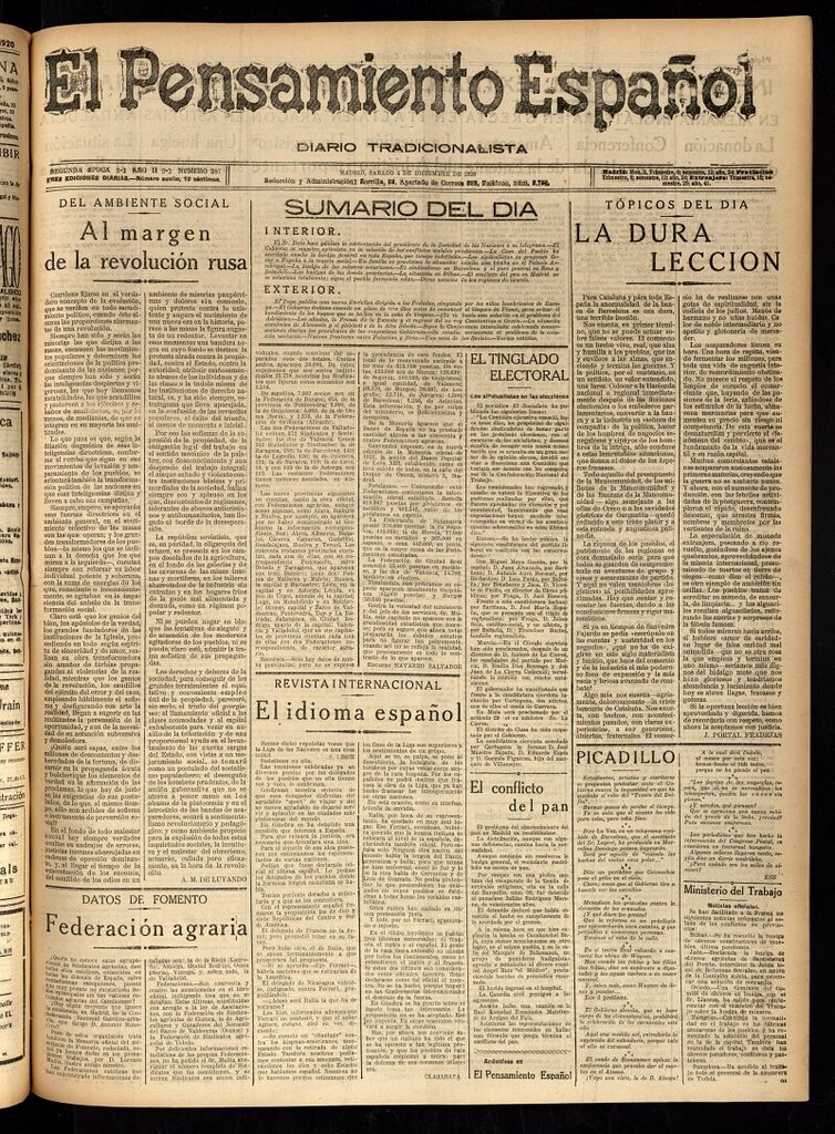 Miniatura de El Pensamiento Español del 4 de diciembre de 1920, nº 387