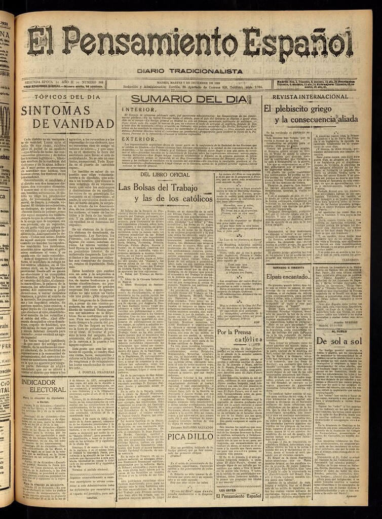 Miniatura de El Pensamiento Español del 7 de diciembre de 1920, nº 389
