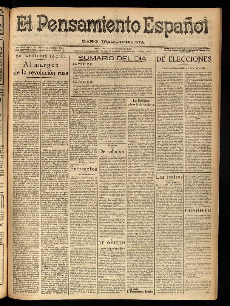 Miniatura de El Pensamiento Español del 14 de diciembre de 1920, nº 395