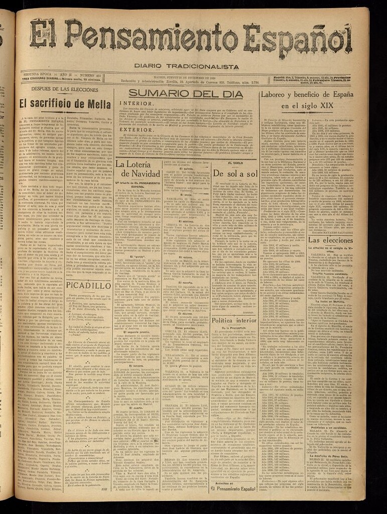 Miniatura de El Pensamiento Español del 23 de diciembre de 1920, nº 403