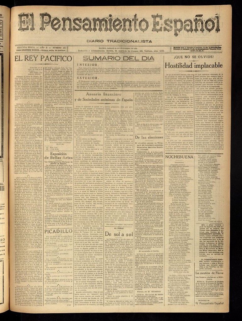 Miniatura de El Pensamiento Español del 25 de diciembre de 1920, nº 405