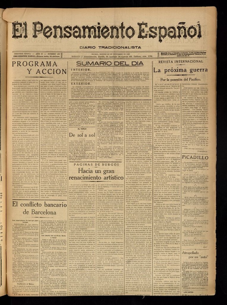 Miniatura de El Pensamiento Español del 28 de diciembre de 1920, nº 406