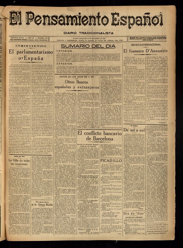 Miniatura de El Pensamiento Español del 29 de diciembre de 1920, nº 407