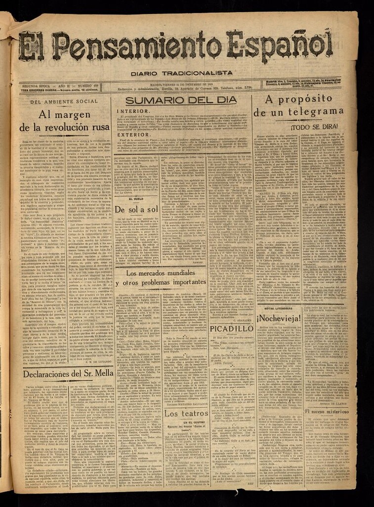 Miniatura de El Pensamiento Español del 31 de diciembre de 1920, nº 409