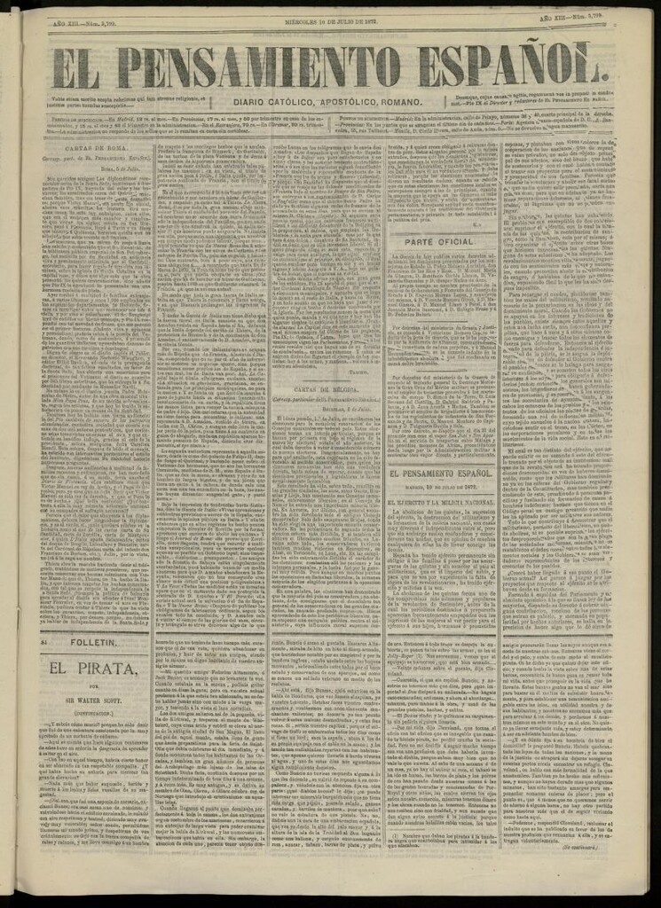 Miniatura de El Pensamiento Español del 10 de julio de 1872, nº 3799