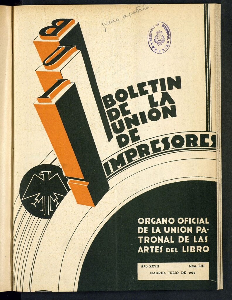 Miniatura de Boletín de la unión de impresores de julio de 1930