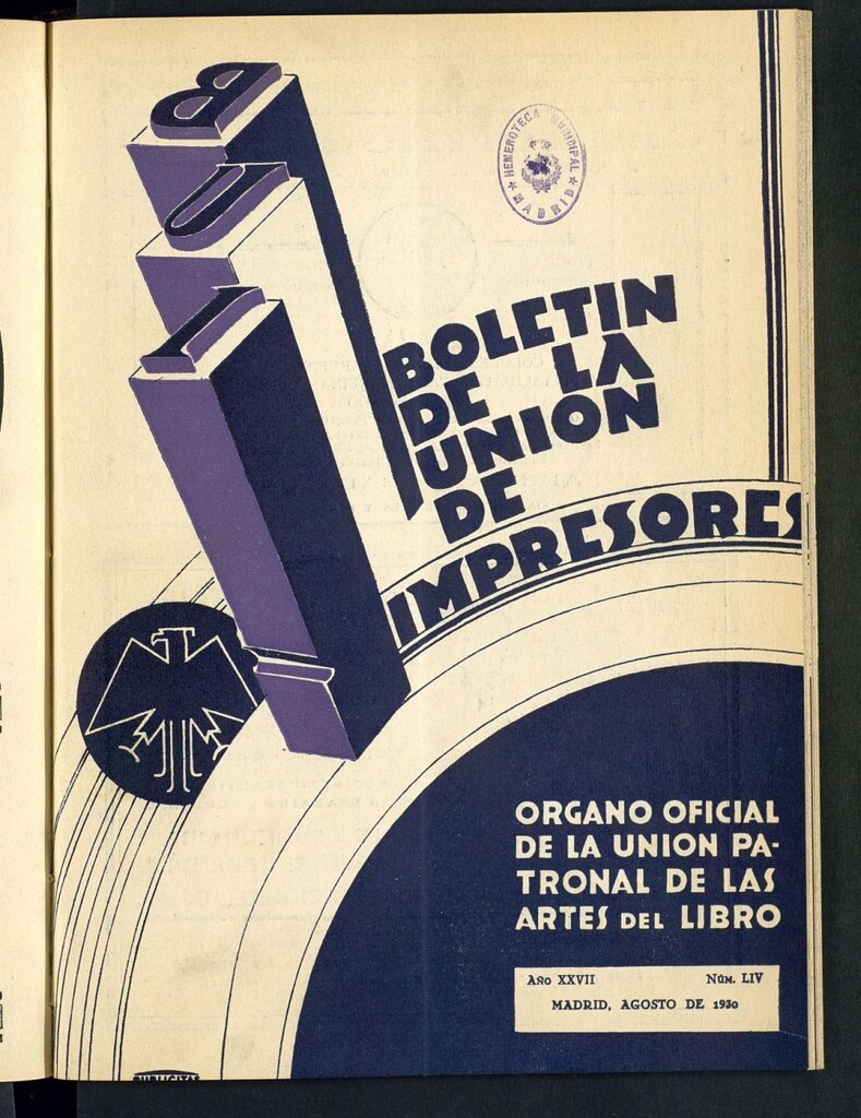 Miniatura de Boletín de la unión de impresores de agosto de 1930